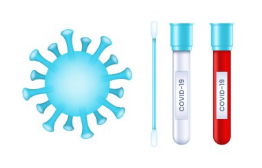 Beyaz arka planda Coronavirus Elementleri seti. İzole Vektör Elementleri