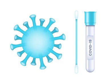 Beyaz arka planda Coronavirus Elementleri seti. İzole Vektör Elementleri