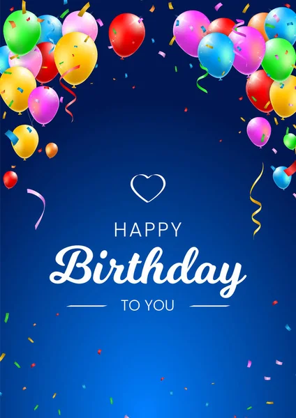 Blue Holiday and Happy Birthday Background . Isolated Vector Elements