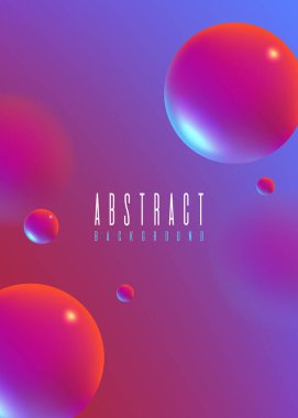 Sıvı Modern Şekiller ile Soyut Akışkan 3D A4 Arkaplan kümesi. İzole Vektör Elementleri 