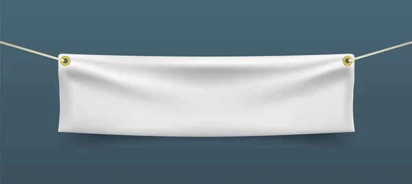 Banner Textil Realista Con Pliegues Elementos Vectoriales Aislados — Archivo Imágenes Vectoriales