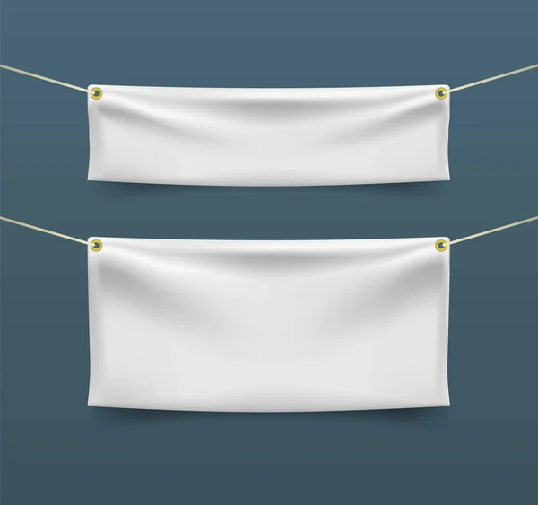 Banner Textil Realista Con Pliegues Elementos Vectoriales Aislados — Archivo Imágenes Vectoriales