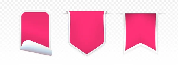 現実的なピンクの販売のバッジのコレクション 絶縁ベクトルイラストEps — ストックベクタ