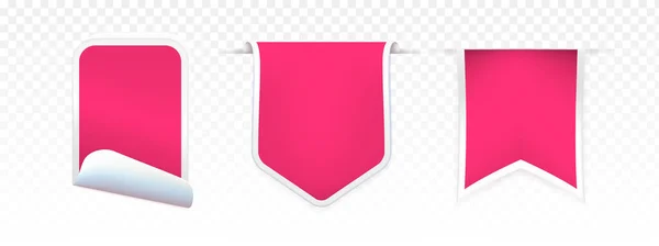 Collectie Van Realistische Roze Sale Badges Geïsoleerde Vectorillustratie Voor Personen — Stockvector