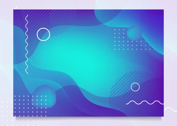 Kleur Verloop Achtergrond Ontwerp Abstract Geometrische Poster Met Vloeibare Vormen — Stockvector