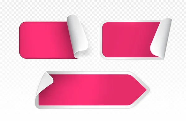 透明背景下的现实的高质量粉红标签 孤立的向量元素 — 图库矢量图片