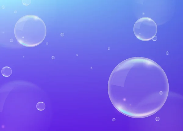 Realistische Blaue Hintergrund Mit Blasen Isolierte Vektorelemente — Stockvektor