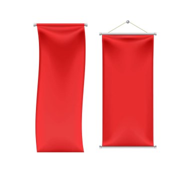 Beyaz Arkaplanda Katlanan Gerçekçi Sancak. İzole Vektör Elementleri