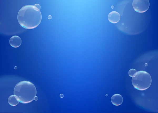 Realistische Wasser Hintergrund Mit Blasen Isolierte Vektorelemente — Stockvektor