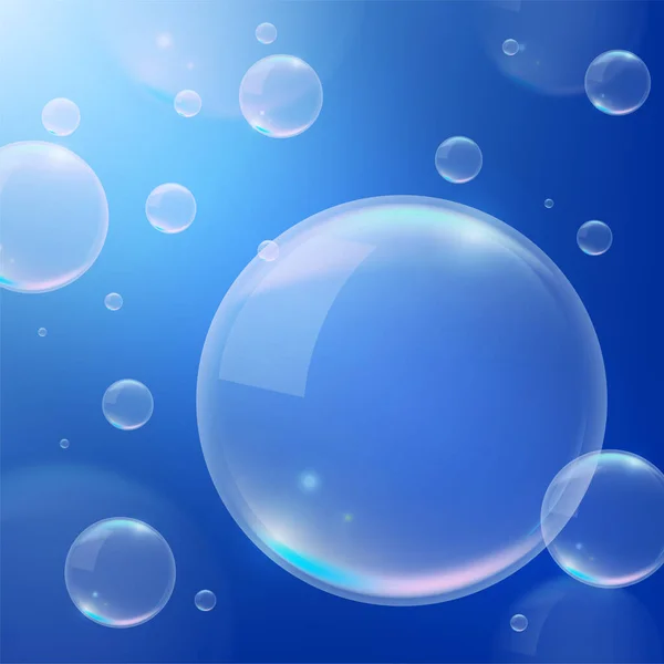具有气泡的现实的水背景 孤立的向量元素 — 图库矢量图片