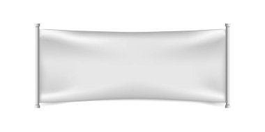 Beyaz Arkaplanda Katlanan Gerçekçi Sancak. İzole Vektör Elementleri