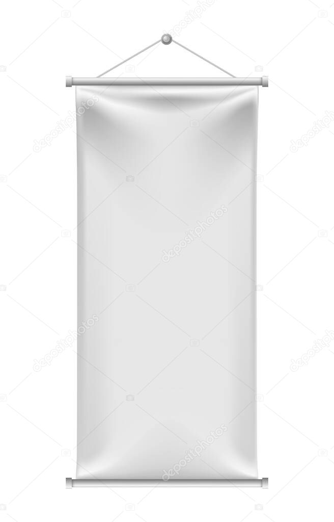 Realistic Banner with Folds on White Background . Isolated Vector Elements