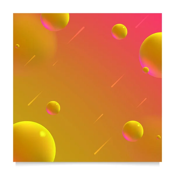 Realistische Abstracte Poster Met Vloeibare Vormen Kleurrijke Achtergrond — Stockvector