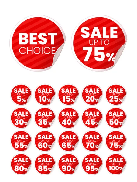 Beyaz Arkaplanda Gerçekçi Yüksek Kalite Kırmızı Etiketler. İzole Vektör Elementleri