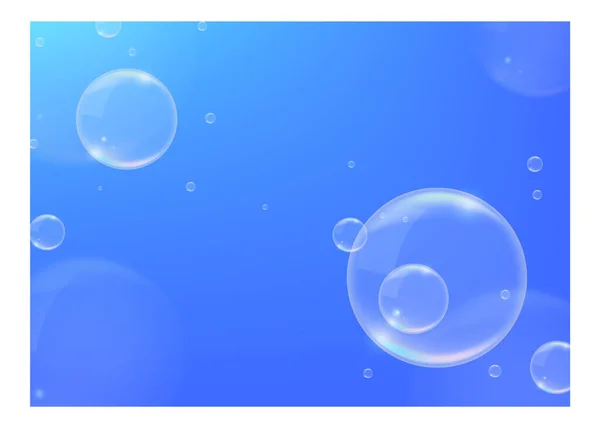 Realistic Blue Background Bubbles Isolated Vector Elements — Stock Vector