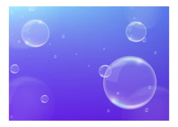 Realistic Blue Background Bubbles Isolated Vector Elements — Stock Vector