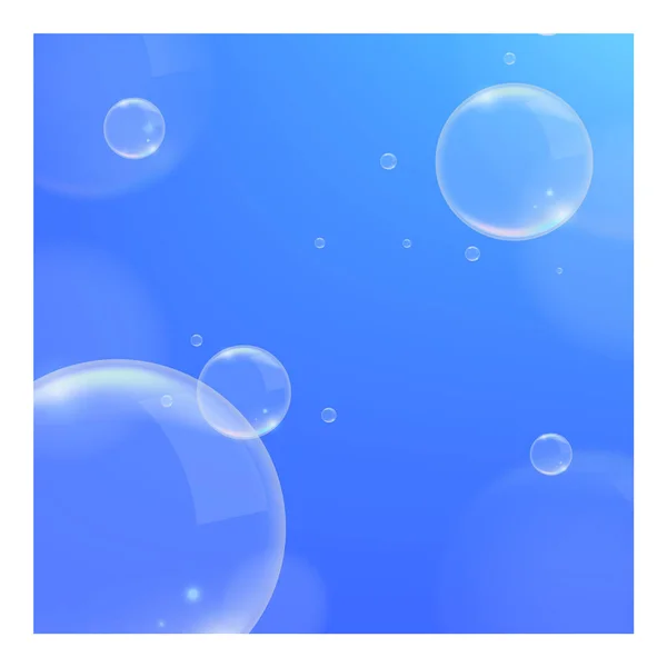 Realistické Modré Pozadí Bublinami Izolované Vektorové Prvky — Stockový vektor