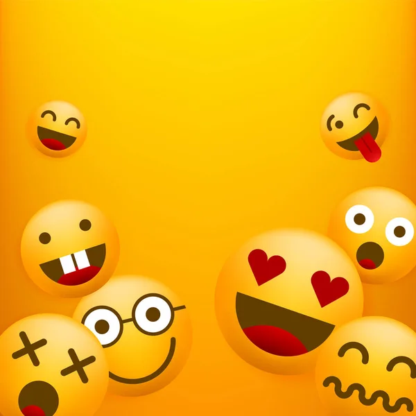 High Quality Emoticon Character Yellow Background Изолированные Векторные Элементы — стоковый вектор