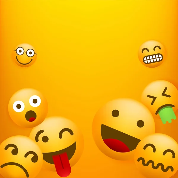 Personaje Emoticon Alta Calidad Fondo Amarillo Elementos Vectoriales Aislados — Vector de stock