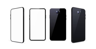 Gerçekçi Detaylı Akıllı Telefon Mockup 'ı. İzole Vektör Elementleri