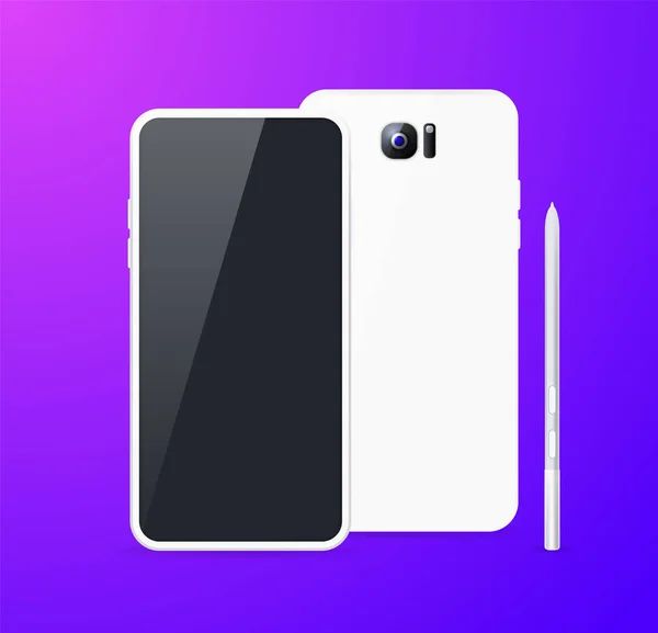 Dettagliato Realistico Smartphone Mockup Sfondo Elementi Vettoriali Isolati — Vettoriale Stock