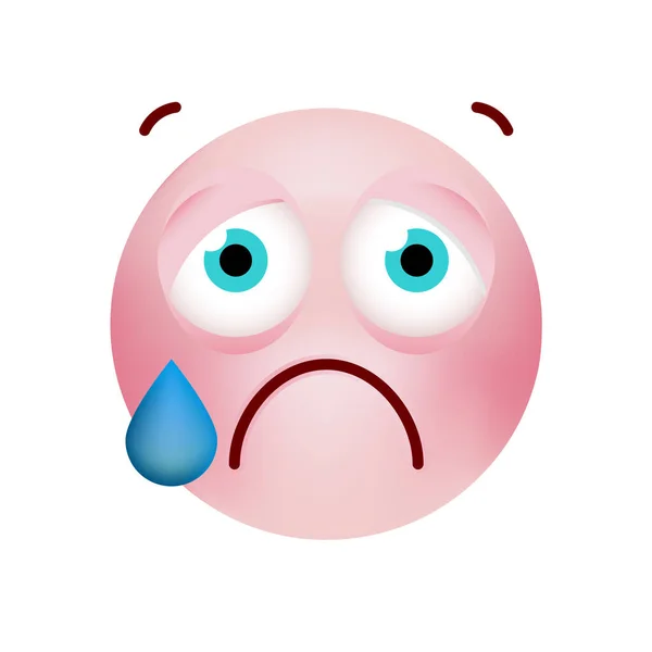 Vector Cartoon Cute Crying Face Emoji Isolated Illustration Stock  Illustration - Download Image Now - iStock