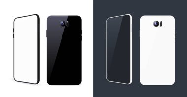 Siyah ve Beyaz Arkaplanda Teknolojik Aletler. İzole Vektör Elementleri