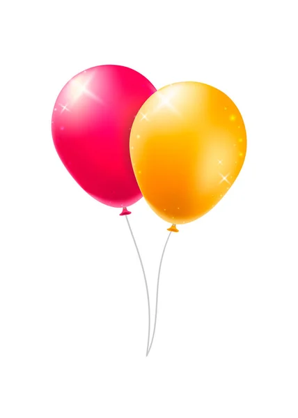 Beyaz Arkaplanda Renkli Helyum Balonları Grupları Zole Vektör Elementleri — Stok Vektör