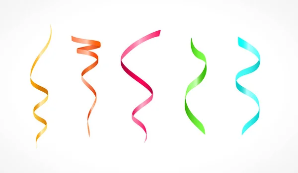 Elementos Aislados Coloridos Decoración Del Partido Serpentine Streamer Sobre Fondo — Vector de stock