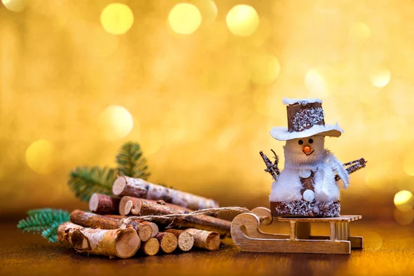 Capodanno Natale Albero Regali Sfondo Oro Candele Vacanza Sfondo Natale — Foto Stock