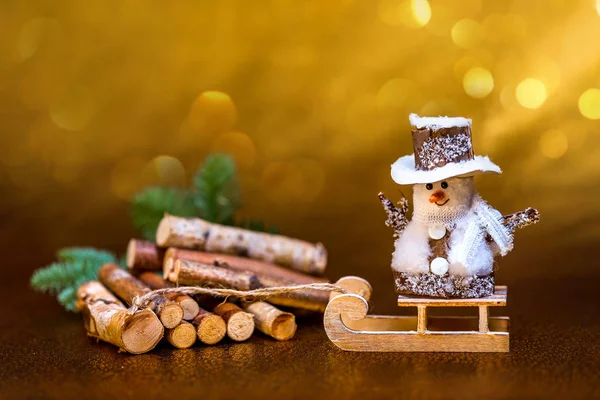 Capodanno Natale Albero Regali Sfondo Oro Candele Vacanza Sfondo Natale — Foto Stock