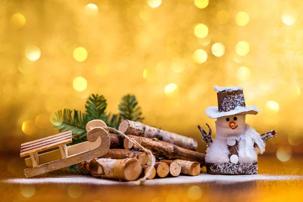 Capodanno Natale Albero Regali Sfondo Oro Candele Vacanza Sfondo Natale — Foto Stock