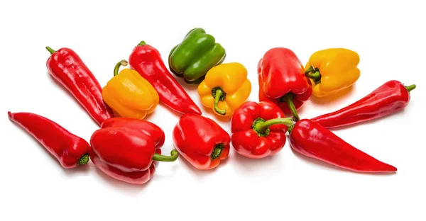 Paprika Mélanger Sur Fond Blanc Composition Des Légumes Juteux Épais — Photo