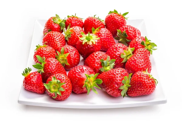 Fresas Maduras Sobre Fondo Blanco — Foto de Stock