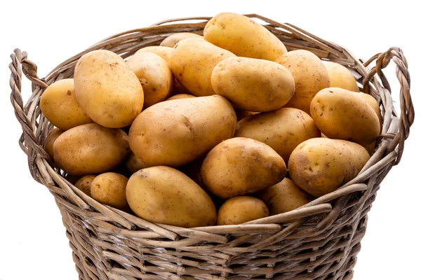 Cesto Con Patate Isolato Sfondo Bianco — Foto Stock