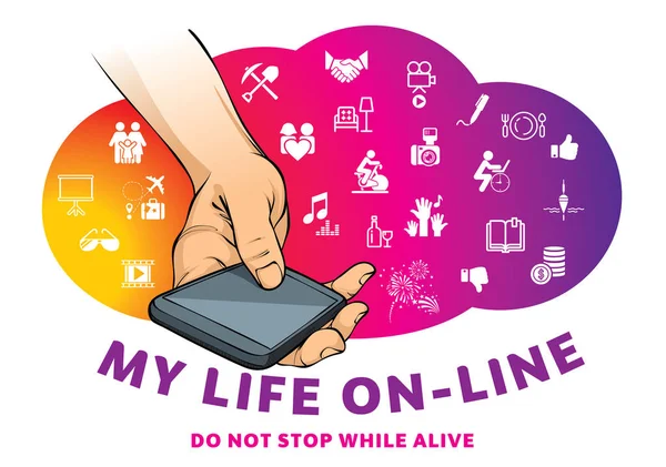 My life on-line Insta Royalty Free Stock Illustrations