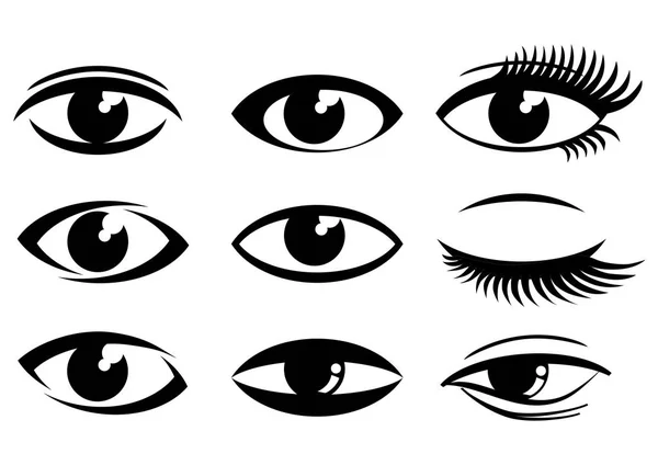 Eyes icons set vector — Stock Vector