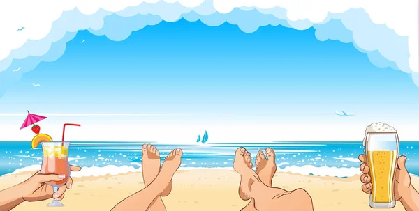 Relaxace na pláži — Stockový vektor