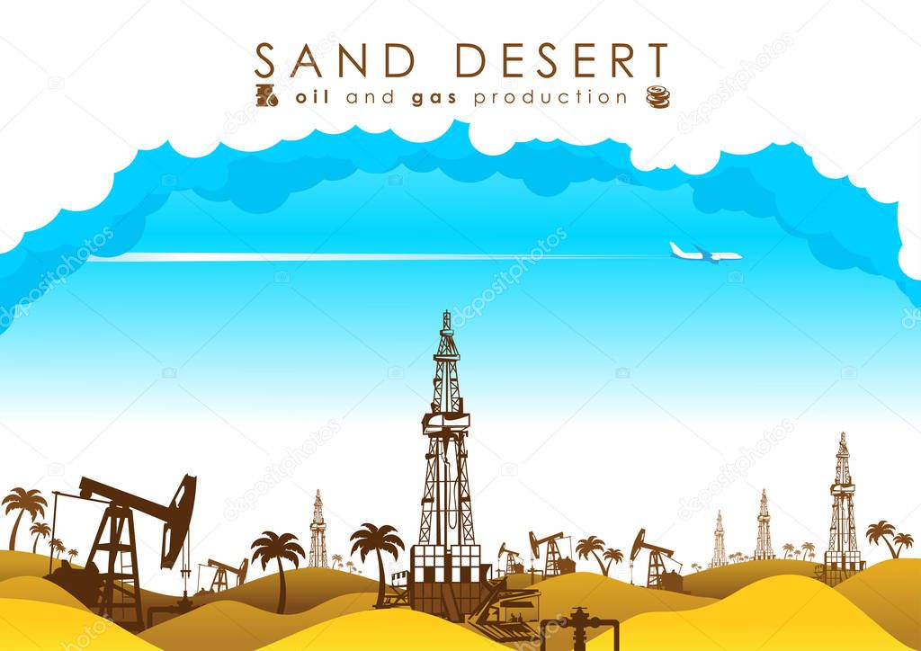 Oil and gas extraction in sand desert