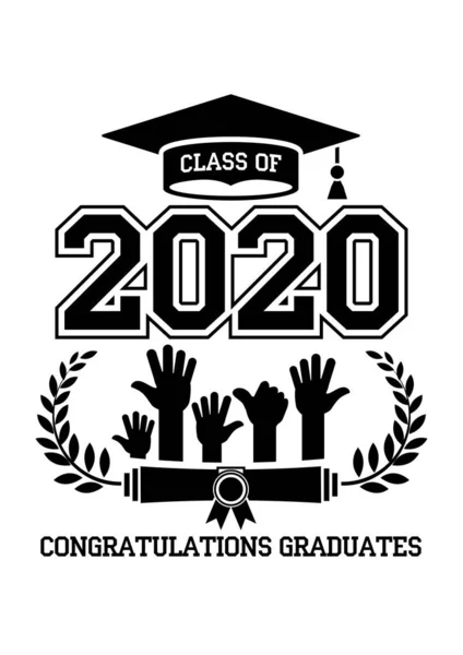 2020 high school graduation class — Stock Vector