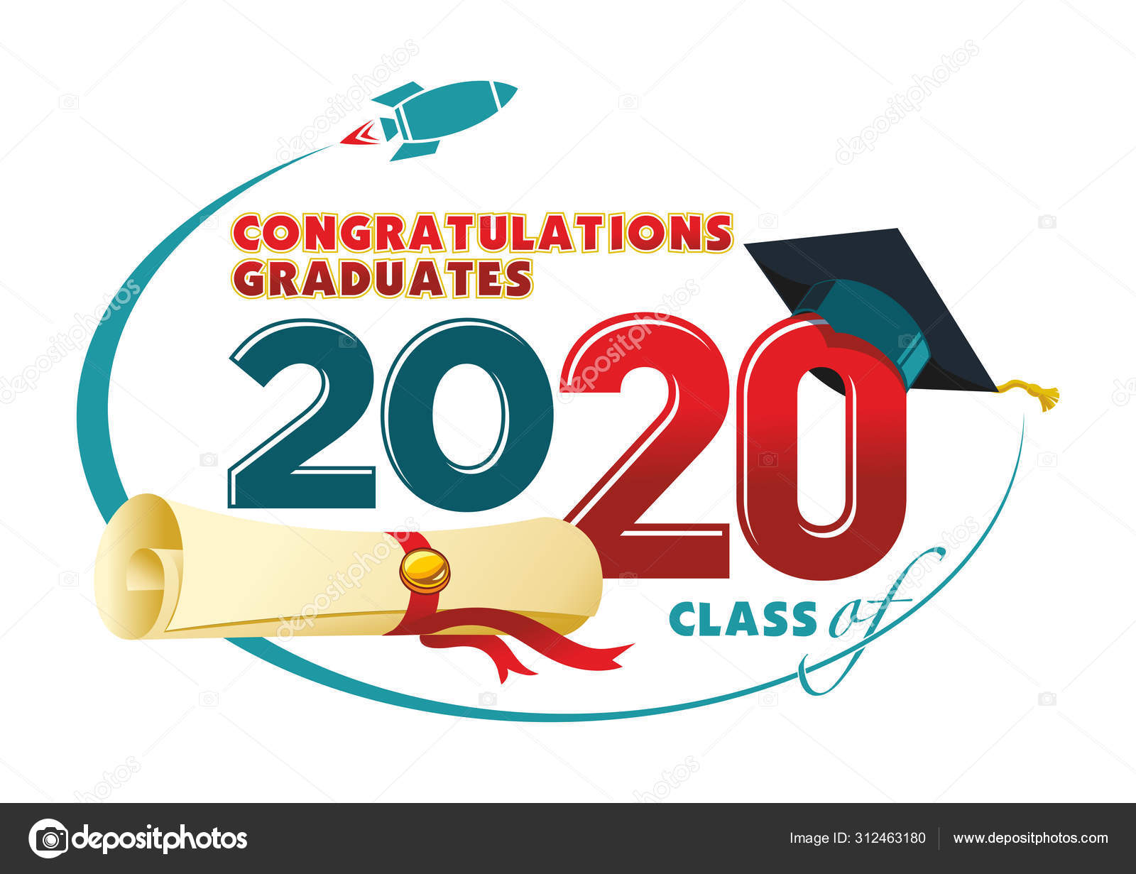 Download 2020 congratulations graduates card — Stock Vector ...