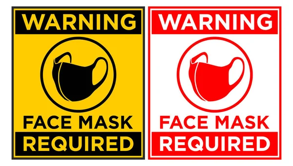 Gesichtsmaske Erforderlich Zeichen Vertikale Warnschilder Für Restaurants Cafés Und Den — Stockvektor