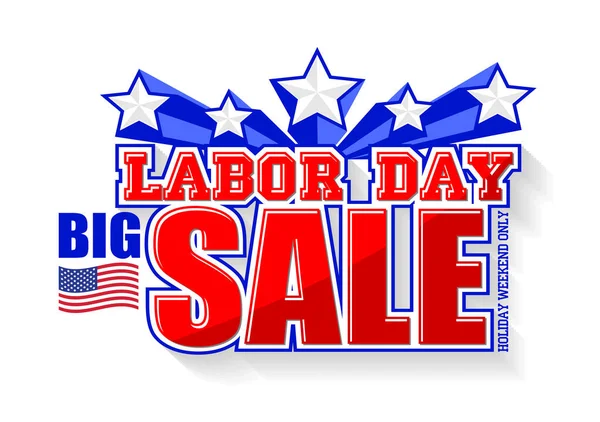 Labor Day Försäljning Marknadsföring Reklam Klistermärke Mall Inredning Med Amerikansk — Stock vektor