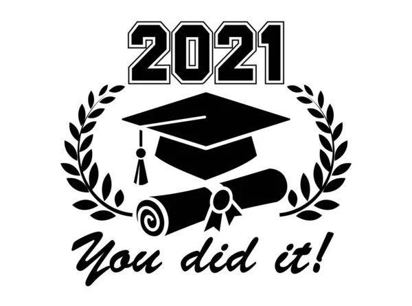 2021 Class Graduate Concept Registration Congratulations School Graduates Design Shirt — Stock Vector