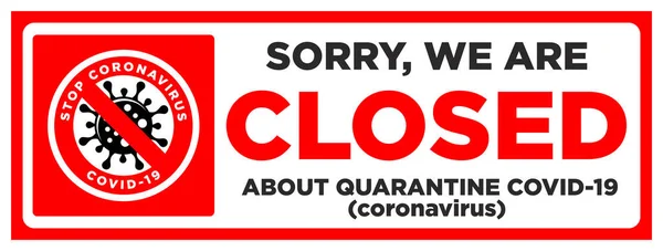 Oficina Está Temporalmente Cerrada Por Signo Del Coronavirus Color Del — Vector de stock