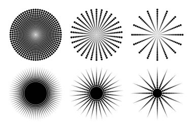 Siyah noktalar yarım ton daireler. Şeffaf arkaplanda vektör illüstrasyonu