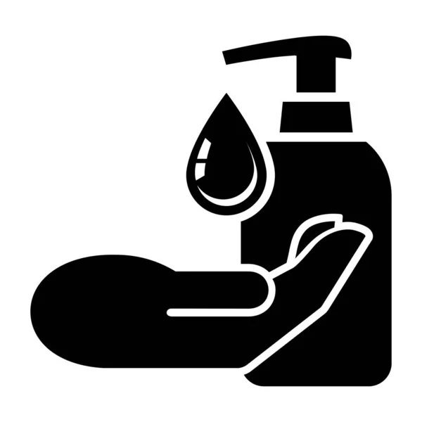 Hand Sanitizer Gel Disease Prevention Vector Icon Sanitizer Antiseptic Alcohol — Stock Vector