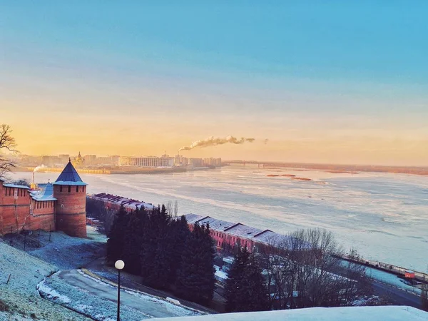 Vue Charmante Sur Volga Nijni Novgorod Russie — Photo