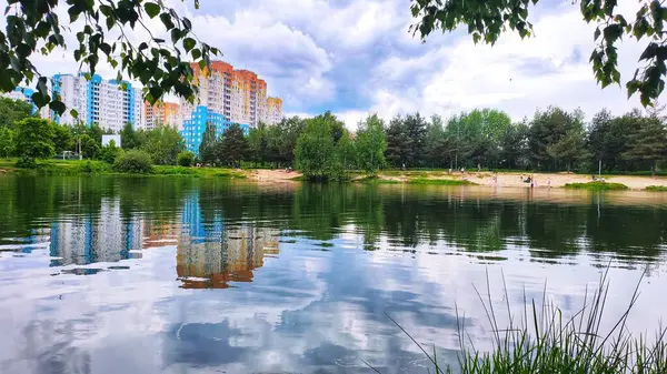 Tranquillo Lago Specchio Nizhny Novgorod Russia — Foto Stock