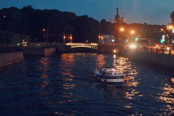 Calme Nuit Tranquille Saint Petersbourg Russie — Photo